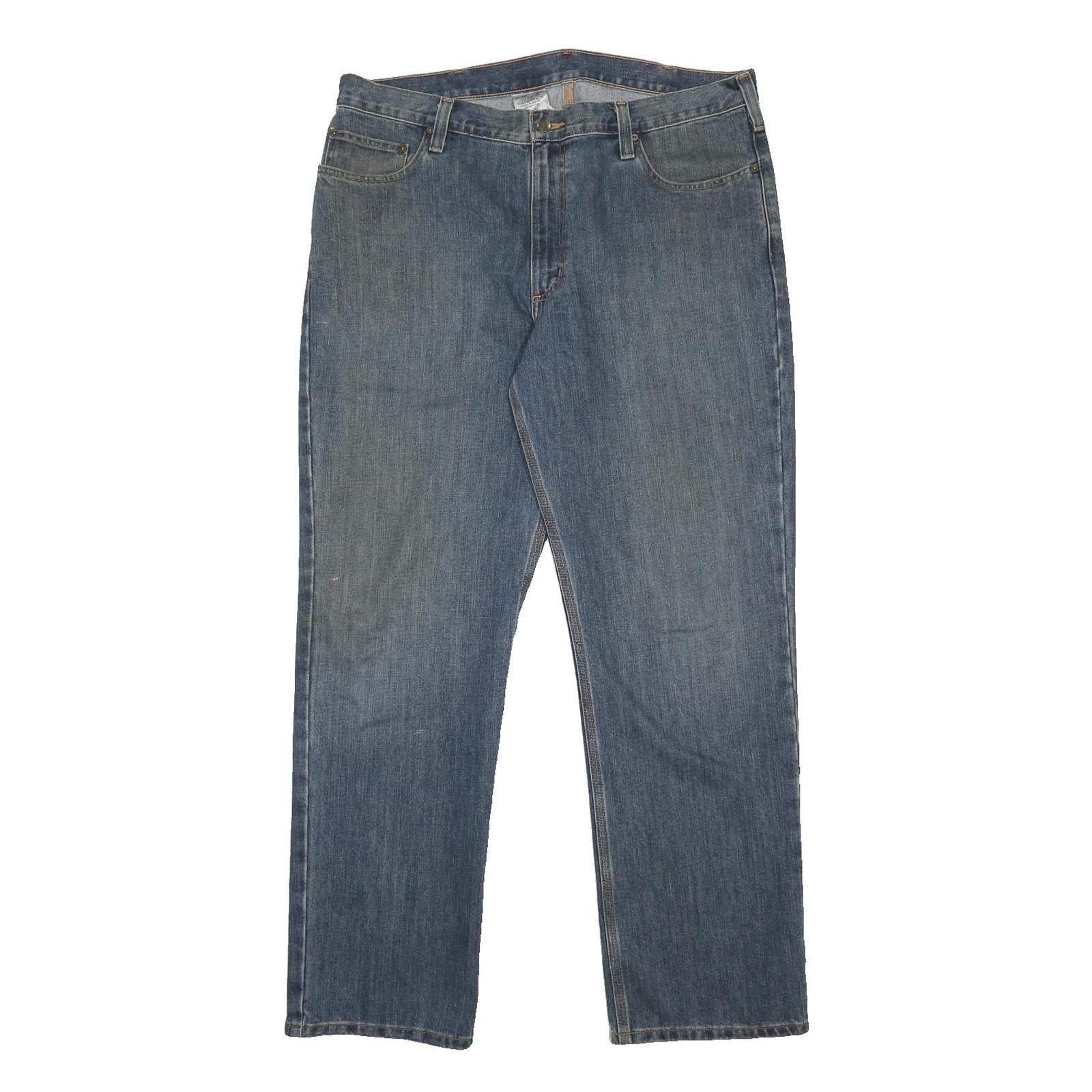 CARHARTT Mens Jeans Blue Relaxed Straight Denim Medium W38 L32 Workwear Zip