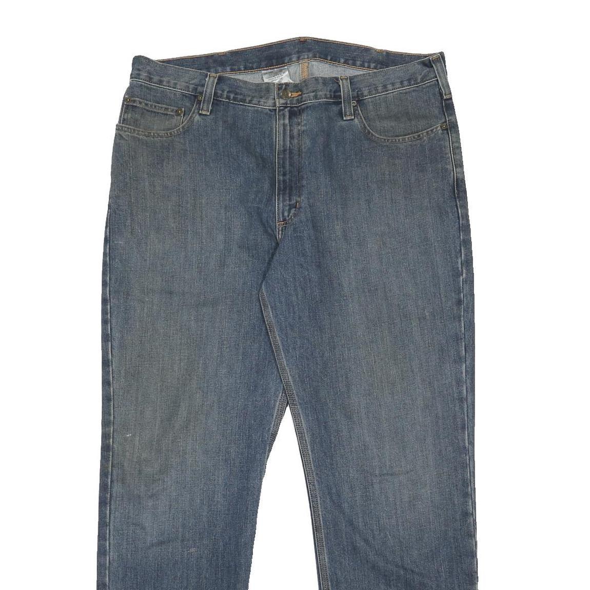 CARHARTT Mens Jeans Blue Relaxed Straight Denim Medium W38 L32 Workwear Zip
