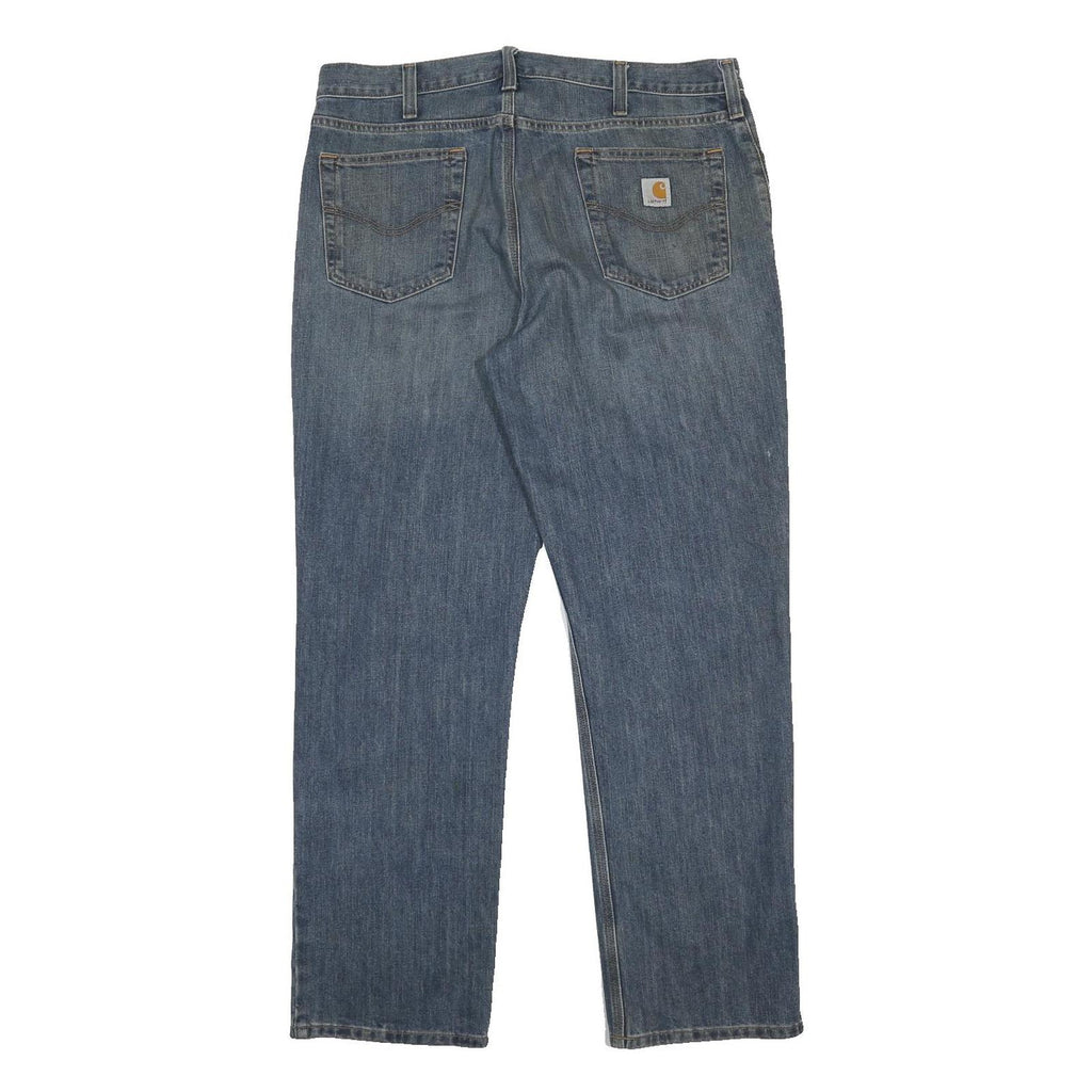 CARHARTT Mens Jeans Blue Relaxed Straight Denim Medium W38 L32 Workwear Zip