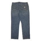 CARHARTT Mens Jeans Blue Relaxed Straight Denim Medium W38 L32 Workwear Zip
