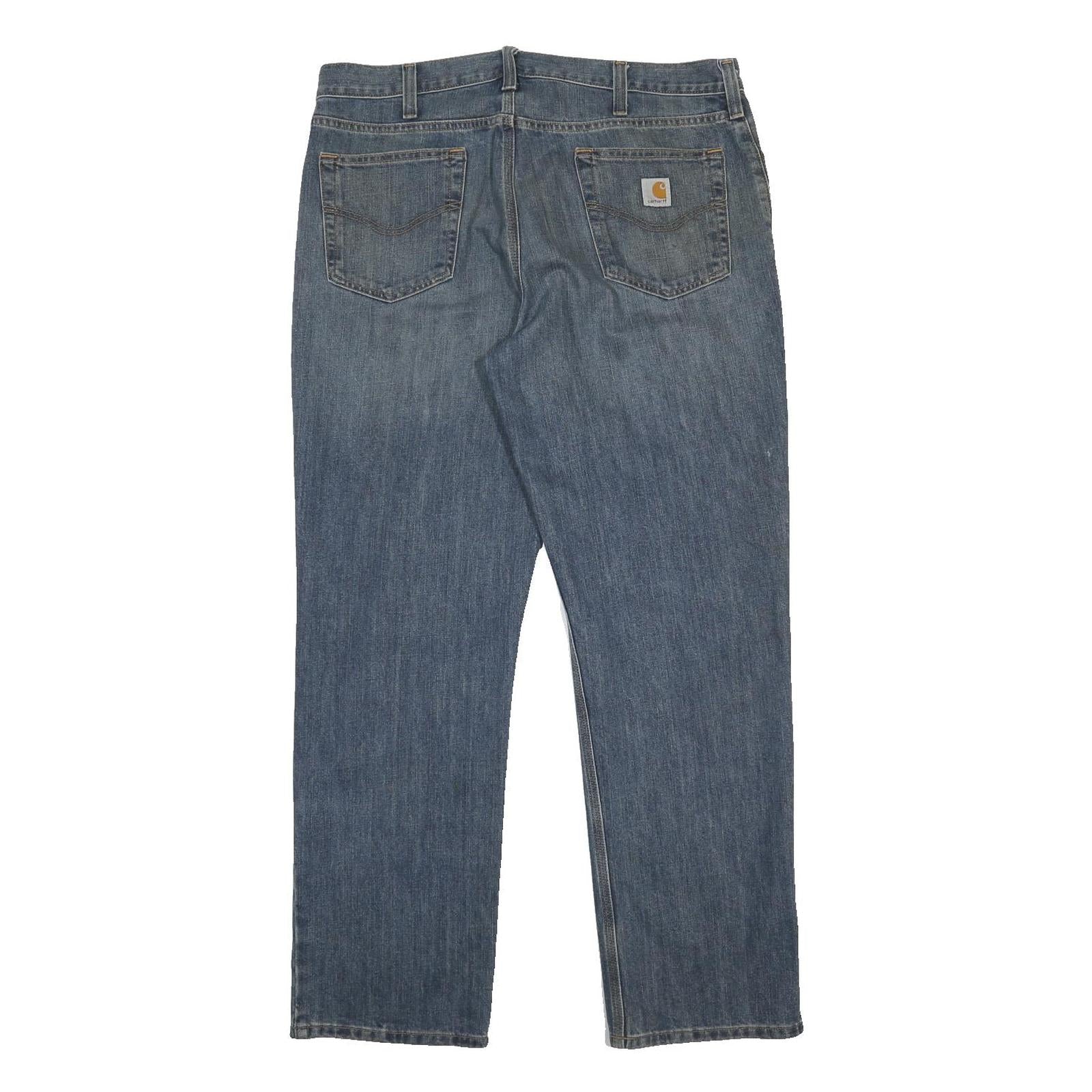 CARHARTT Mens Jeans Blue Relaxed Straight Denim Medium W38 L32 Workwear Zip