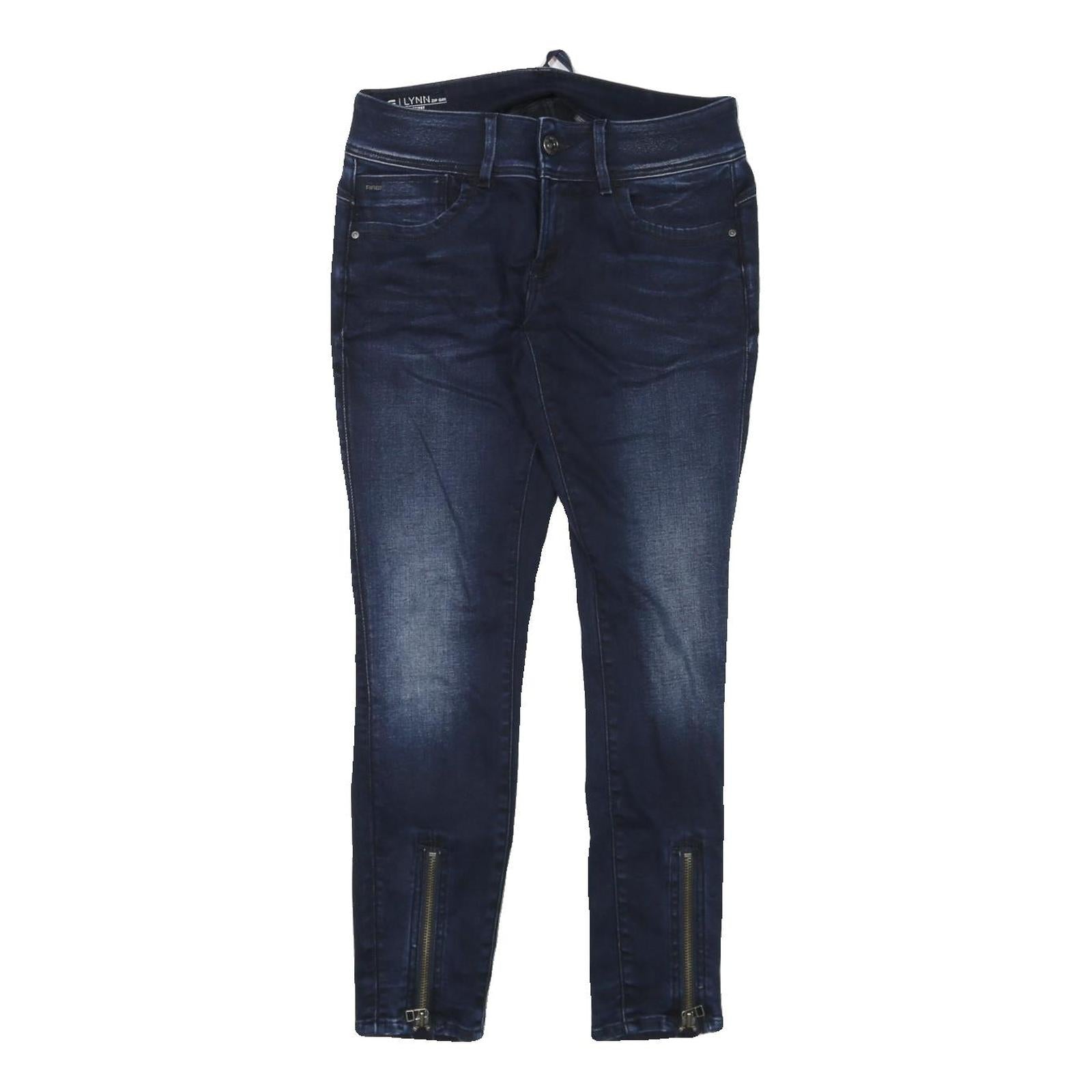 G-STAR Womens Slim Blue Denim Cotton Blend Jeans W28 L27 Zip Pockets
