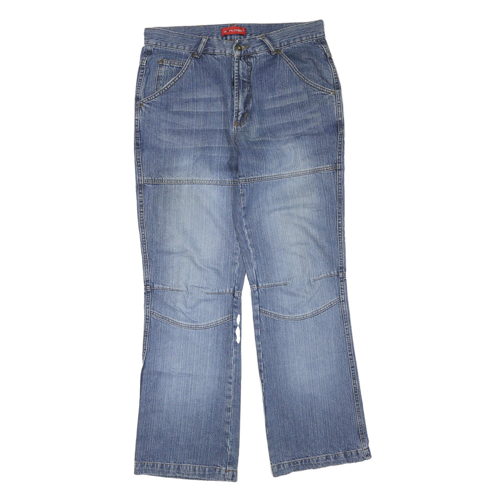 EXPLORER Womens Regular Blue Denim Light Wash Jeans W34 L32 Relaxed Fit Cotton