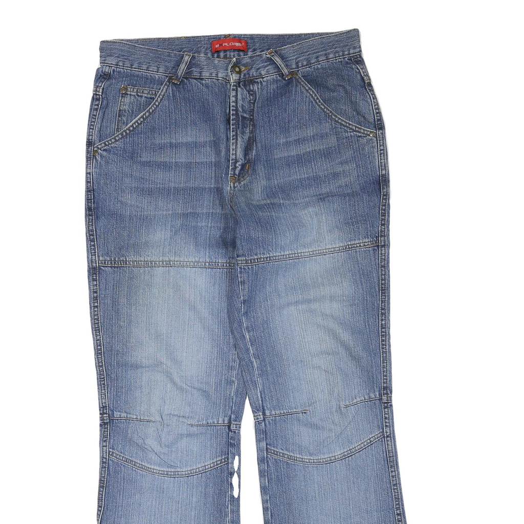 EXPLORER Womens Regular Blue Denim Light Wash Jeans W34 L32 Relaxed Fit Cotton