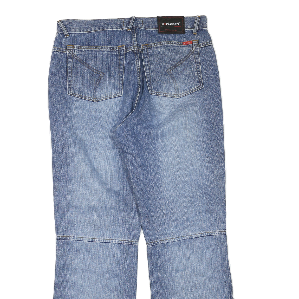 EXPLORER Womens Regular Blue Denim Light Wash Jeans W34 L32 Relaxed Fit Cotton