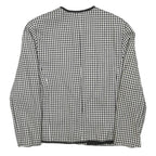 Womens Black & White Houndstooth Button Jacket M Polyester Blend Classic