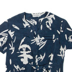 WEINBERG PARIS Womens Printed Blouse Blue V-Neck M