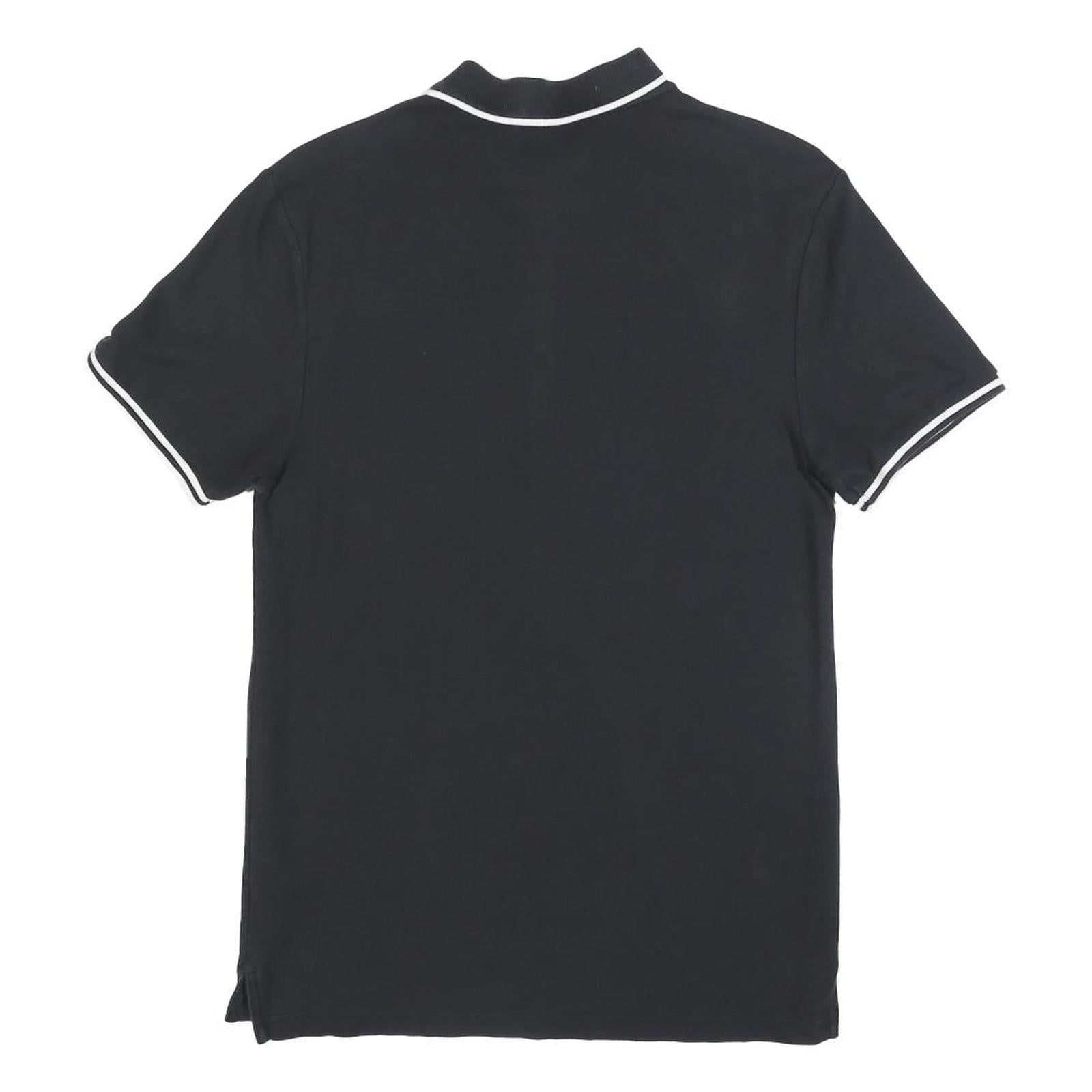 NIKE Mens Black & White Short Sleeve Plain Polo Shirt S Cotton Blend Casual