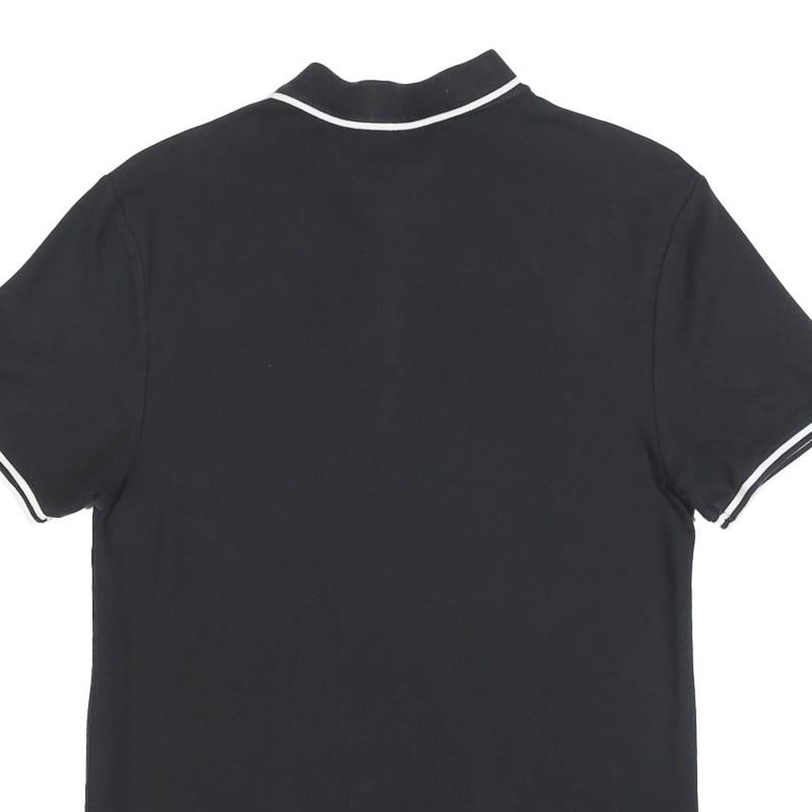 NIKE Mens Black & White Short Sleeve Plain Polo Shirt S Cotton Blend Casual