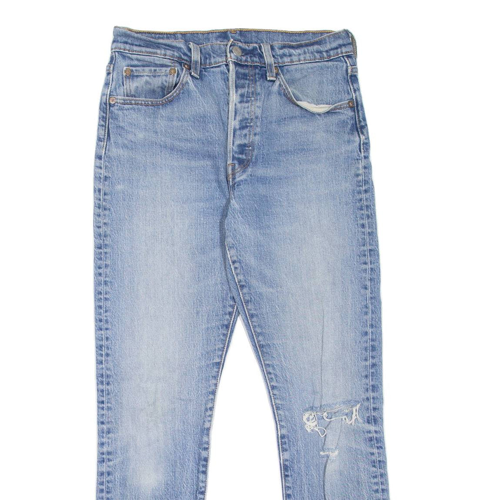 LEVI'S 501S Jeans Distressed Womens Blue Skinny Straight Stone Wash W27 L27