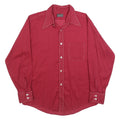 DOUBLE PRESS Mens Red Shirt L Cotton Blend Classic Fit Casual Button Shirt