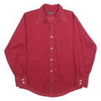 DOUBLE PRESS Mens Red Shirt L Cotton Blend Classic Fit Casual Button Shirt