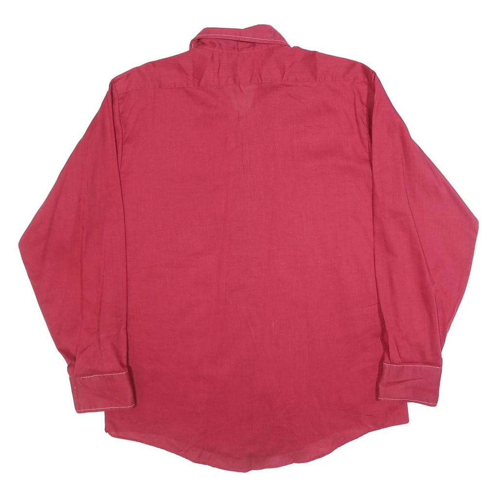 DOUBLE PRESS Mens Red Shirt L Cotton Blend Classic Fit Casual Button Shirt