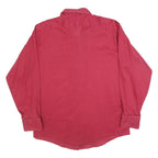 DOUBLE PRESS Mens Red Shirt L Cotton Blend Classic Fit Casual Button Shirt