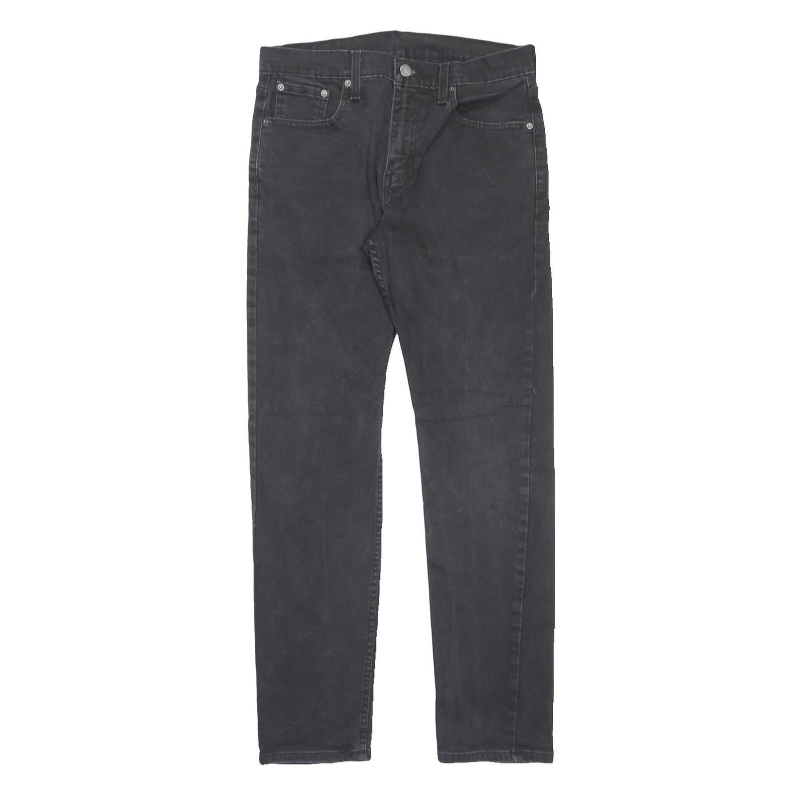 LEVI'S 502 Mens Jeans Black Slim Skinny Denim Medium W30 L32 Classic Style