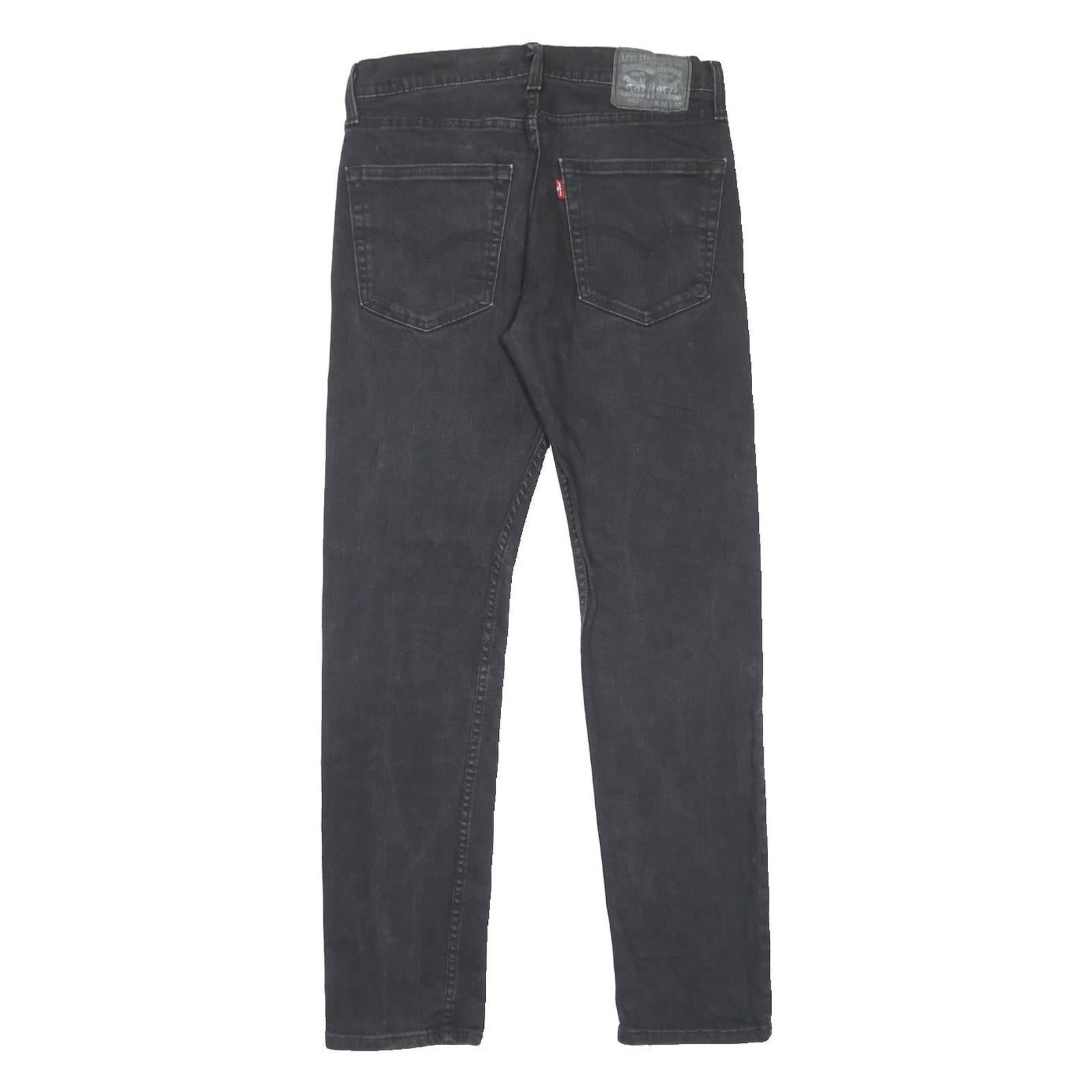 LEVI'S 502 Mens Jeans Black Slim Skinny Denim Medium W30 L32 Classic Style