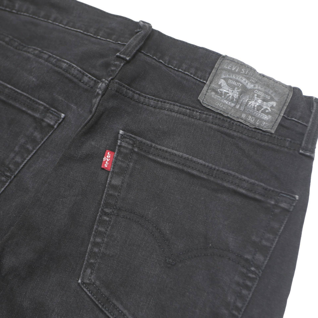 LEVI'S 502 Mens Jeans Black Slim Skinny Denim Medium W30 L32 Classic Style