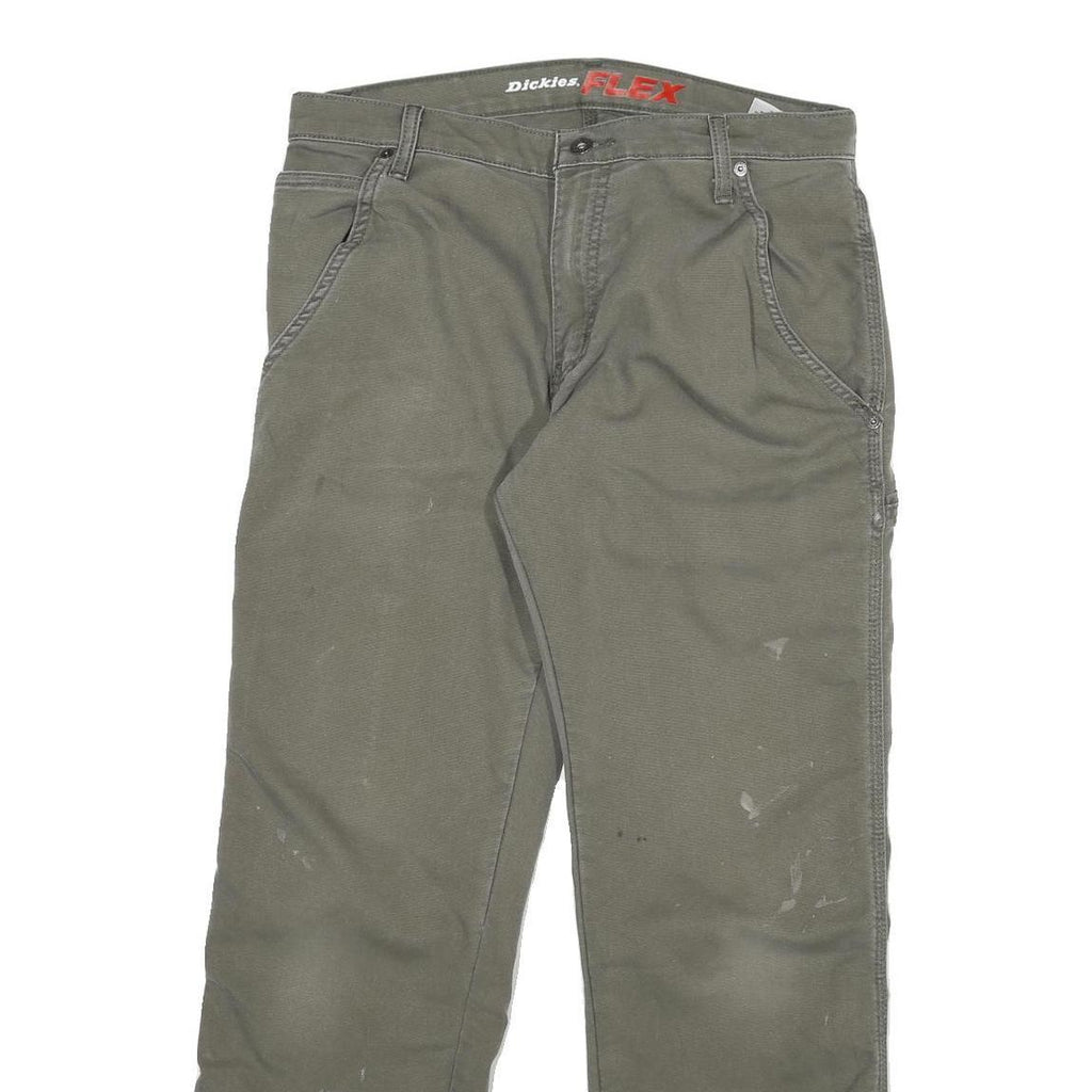 DICKIES Mens Jeans Green Regular Straight Denim W32 L28 Workwear Casual