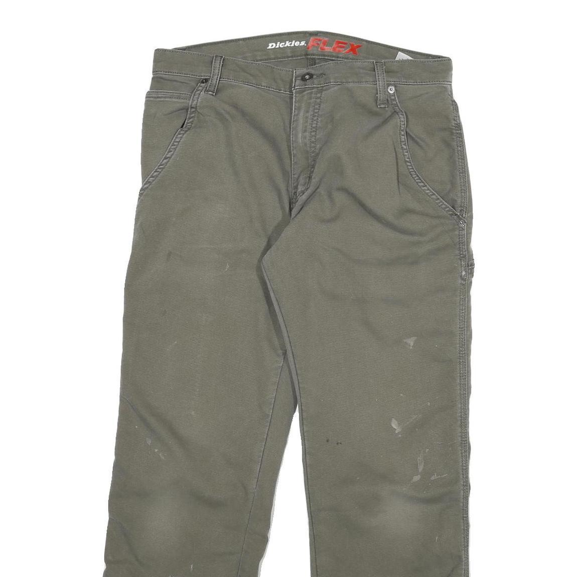 DICKIES Mens Jeans Green Regular Straight Denim W32 L28 Workwear Casual