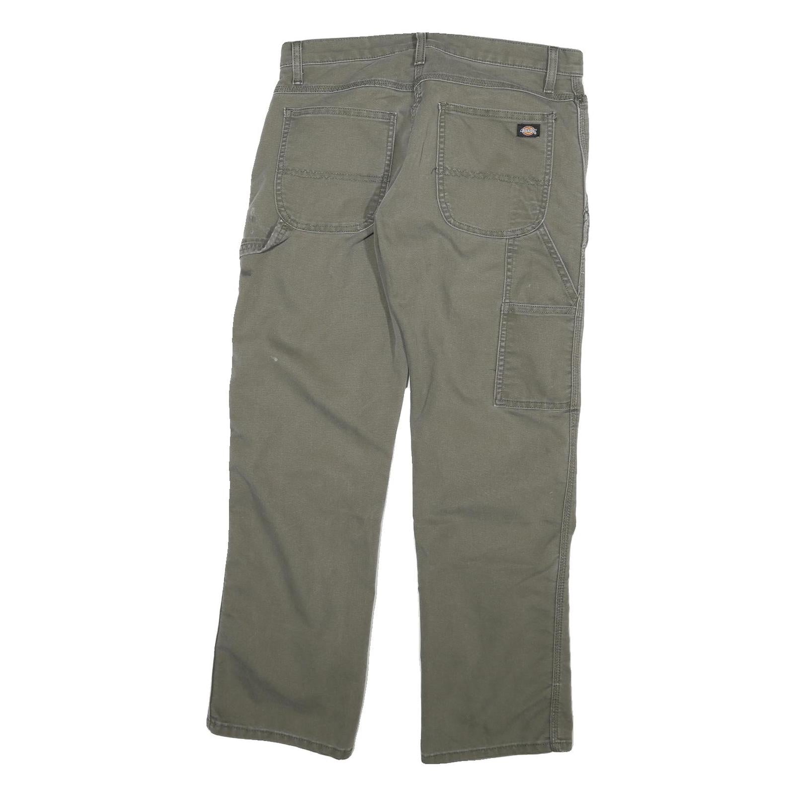 DICKIES Mens Jeans Green Regular Straight Denim W32 L28 Workwear Casual