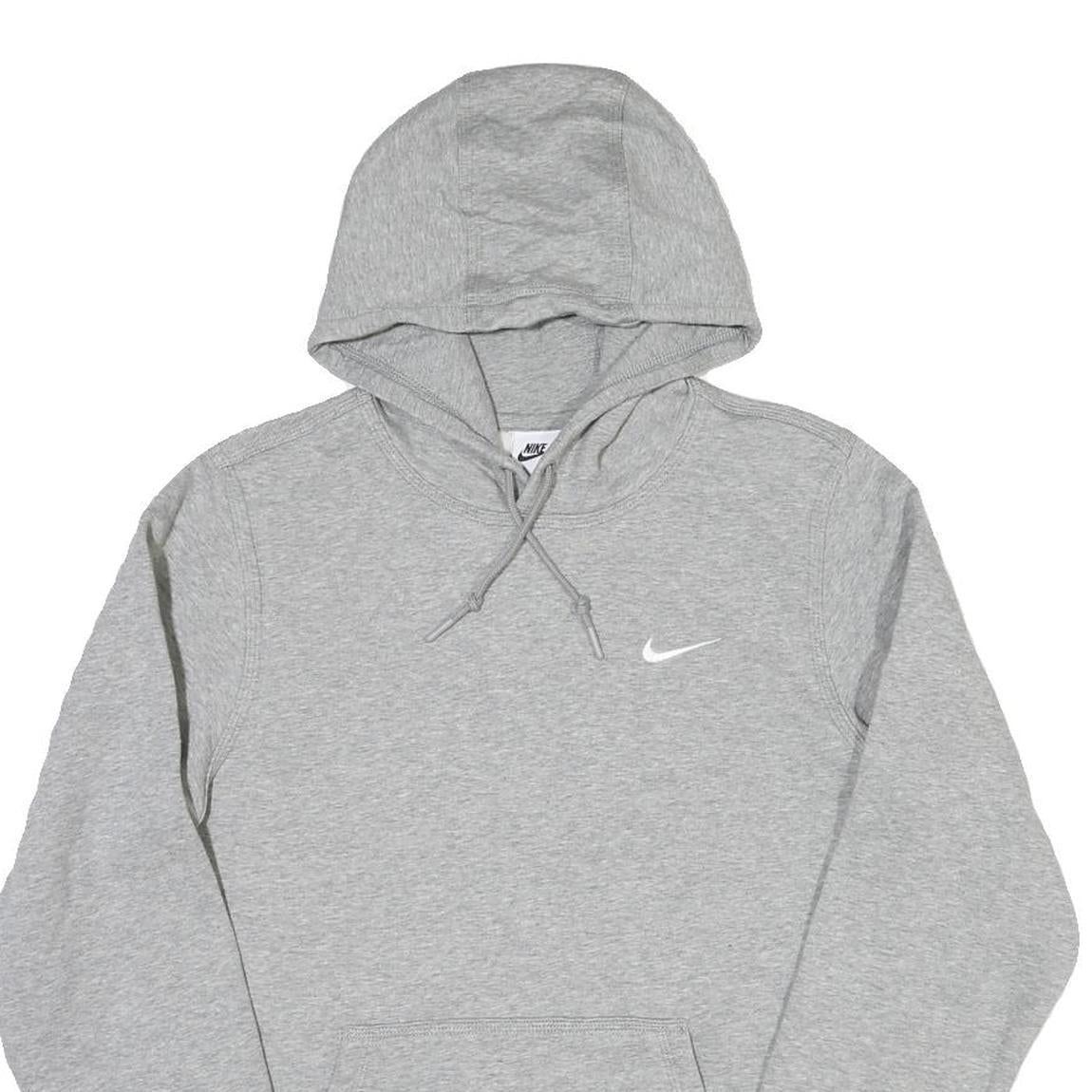 NIKE Mens Grey S Hoodie Cotton Blend Pullover Hooded Sweatshirt S