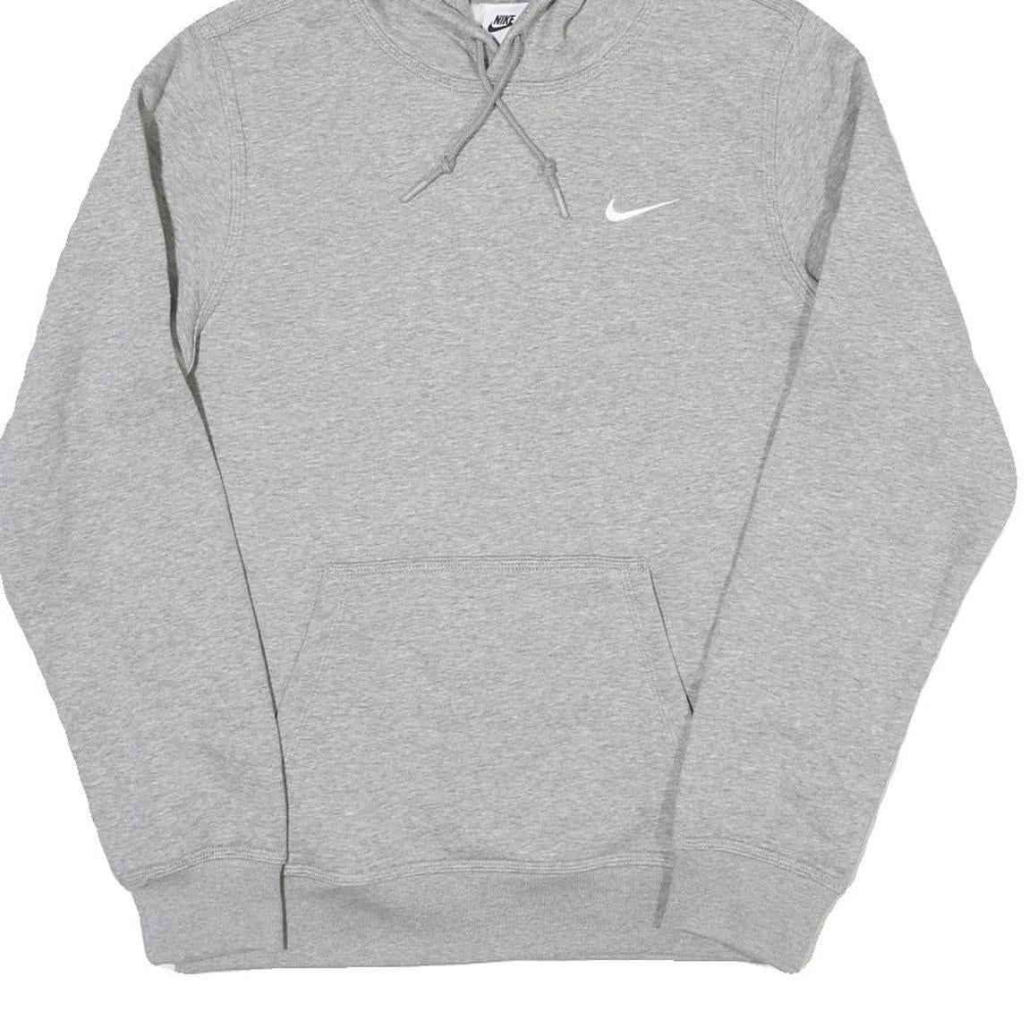 NIKE Mens Grey S Hoodie Cotton Blend Pullover Hooded Sweatshirt S