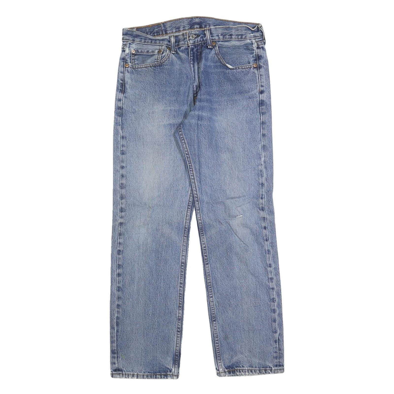 LEVI'S 505 Mens Jeans Blue Regular Straight Denim Medium W32 L30 Classic Fit