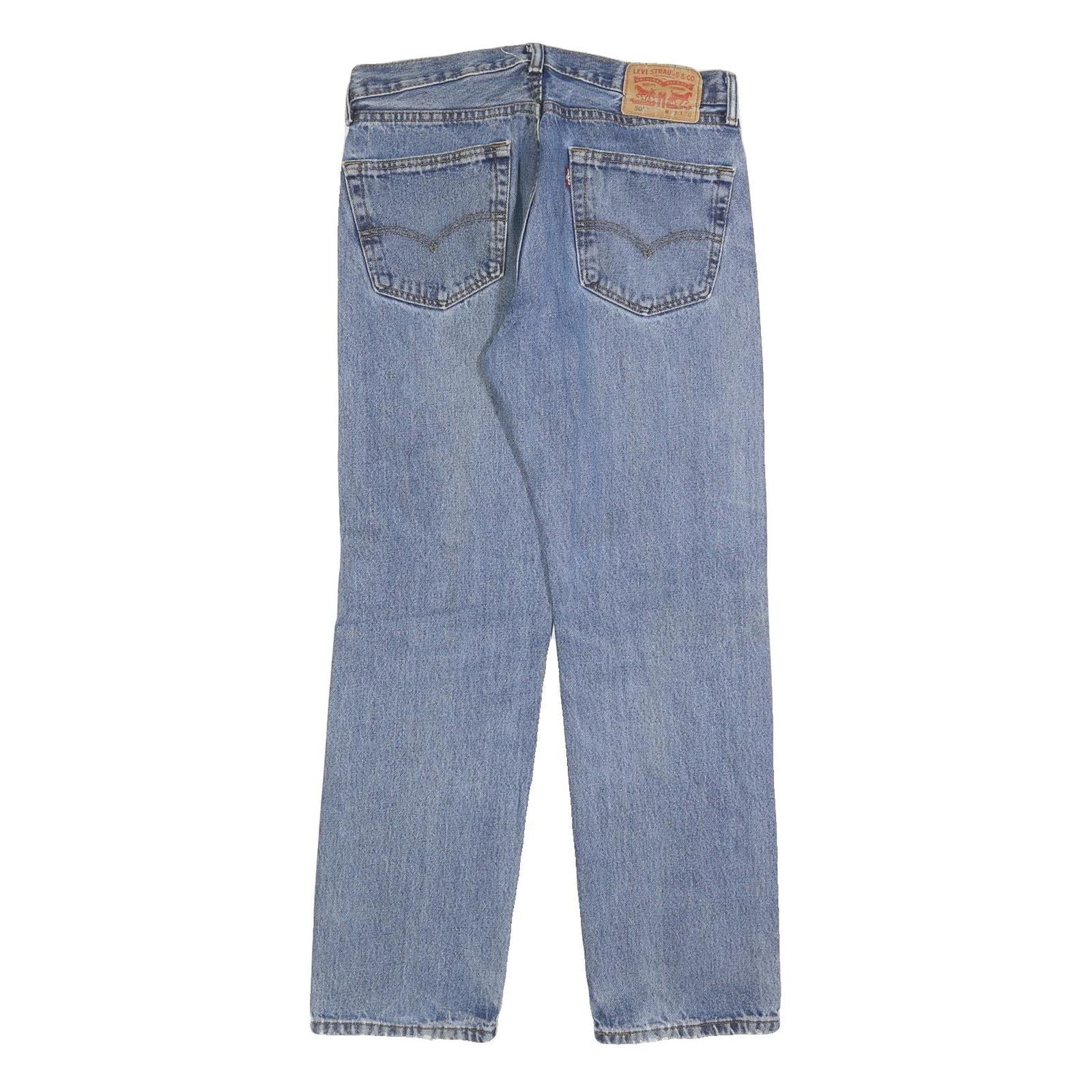 LEVI'S 505 Mens Jeans Blue Regular Straight Denim Medium W32 L30 Classic Fit