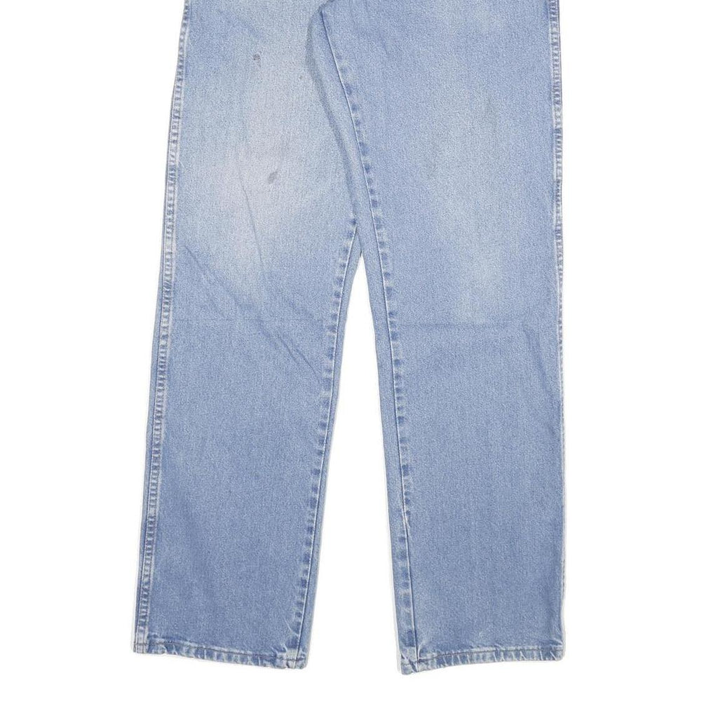 DICKIES Mens Regular Fit Denim Jeans Light Blue W34 L34 Cotton Blend Zip