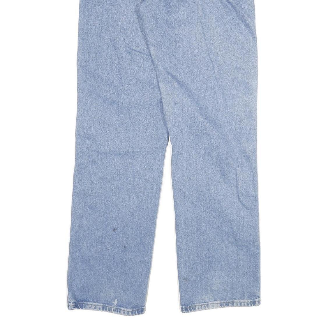 DICKIES Mens Regular Fit Denim Jeans Light Blue W34 L34 Cotton Blend Zip