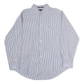 TOMMY HILFIGER Mens Blue & White Striped Cotton Shirt XL Classic Fit Button Down
