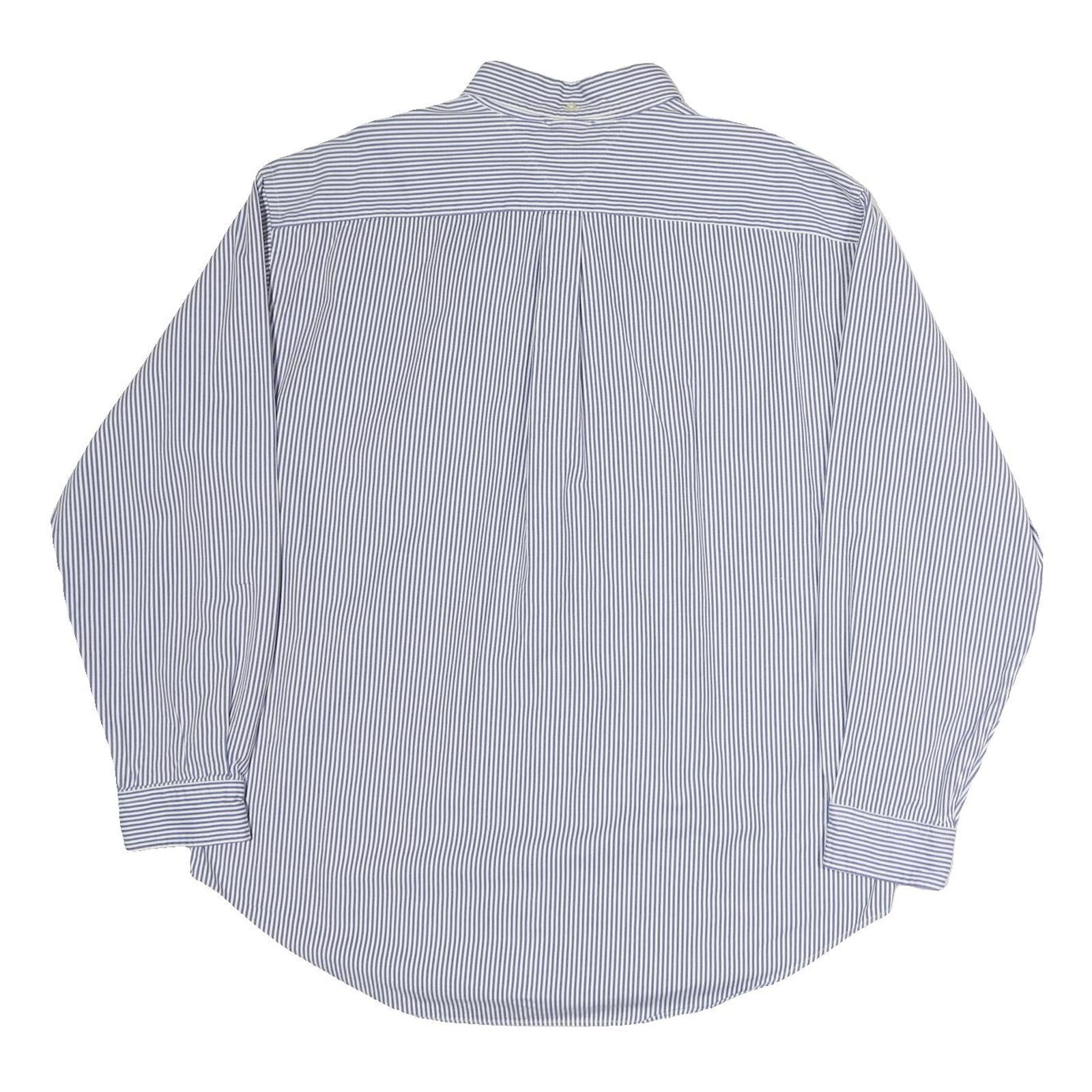 TOMMY HILFIGER Mens Blue & White Striped Cotton Shirt XL Classic Fit Button Down