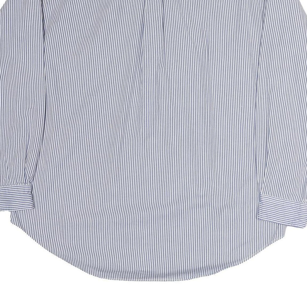 TOMMY HILFIGER Mens Blue & White Striped Cotton Shirt XL Classic Fit Button Down