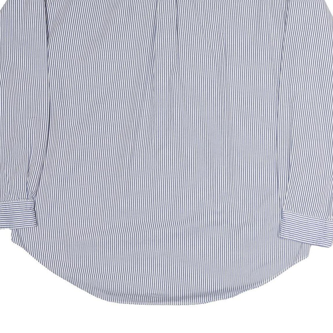 TOMMY HILFIGER Mens Blue & White Striped Cotton Shirt XL Classic Fit Button Down