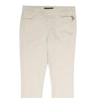 TOMMY HILFIGER Womens Cotton Blend Cream Slim Trousers W30 L28 Stylish Comfort