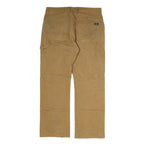 DICKIES Mens Cotton Blend Beige Relaxed Straight Trousers W36 L29 Workwear Zip