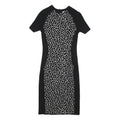 TORY BURCH Womens Black & White Wool Blend Bodycon Knit Short Sleeve Knee Length
