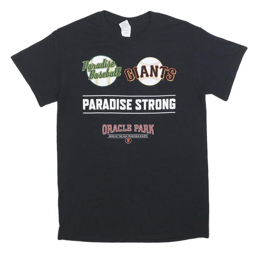 GILDAN Mens Black Paradise Baseball Giants Graphic T-Shirt S Crew Neck Short