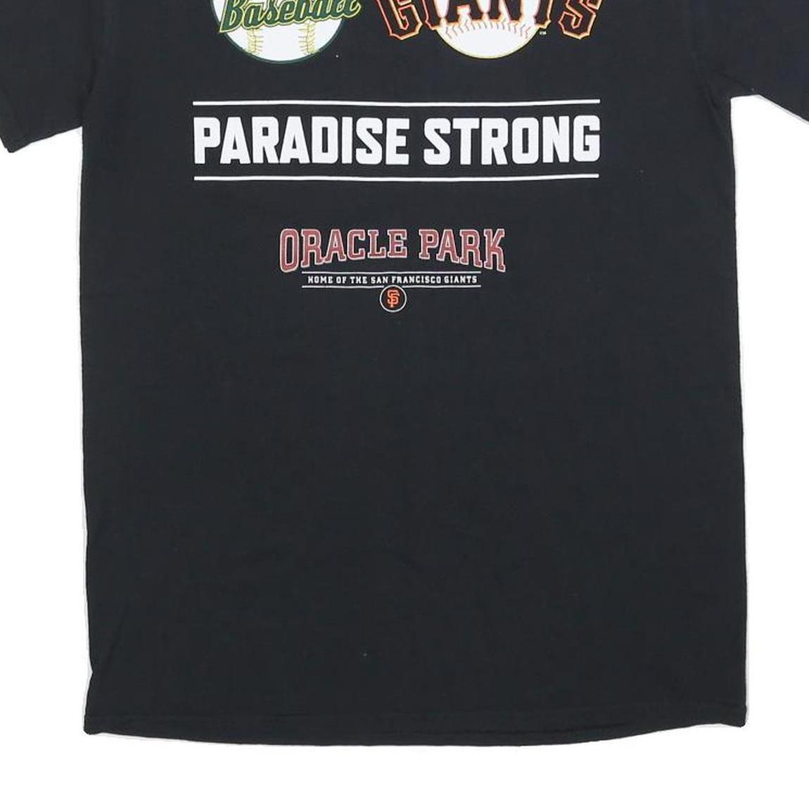GILDAN Mens Black Paradise Baseball Giants Graphic T-Shirt S Crew Neck Short