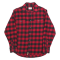 JACHS Mens Red & Black Check Shirt M Cotton Blend Long Sleeve Casual Button