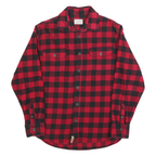 JACHS Mens Red & Black Check Shirt M Cotton Blend Long Sleeve Casual Button