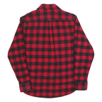 JACHS Mens Red & Black Check Shirt M Cotton Blend Long Sleeve Casual Button