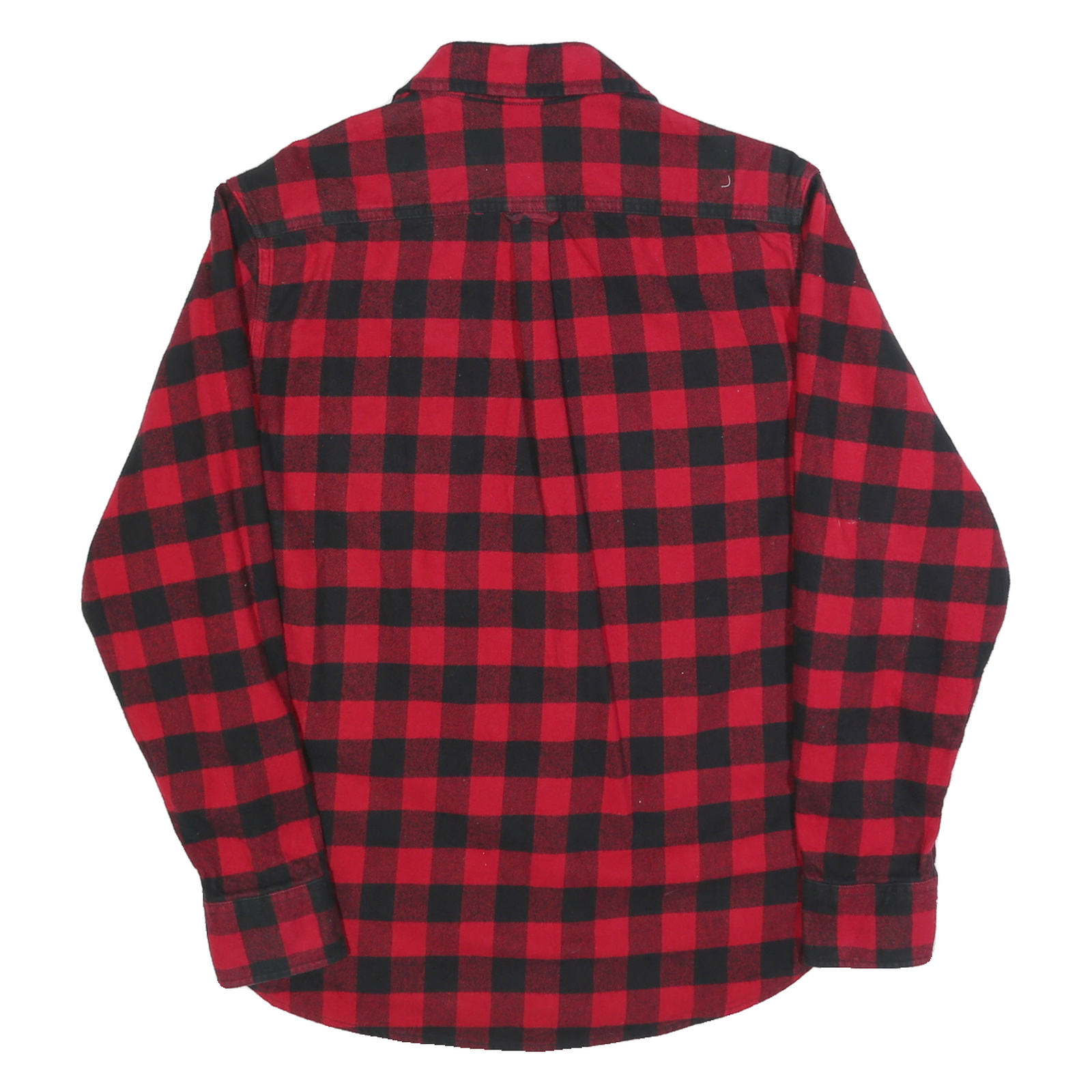 JACHS Mens Red & Black Check Shirt M Cotton Blend Long Sleeve Casual Button