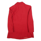 MOTYS Womens Red Wool Button Jacket M Classic Plain Stylish Warm Layer