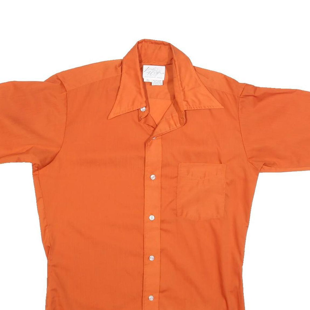 LEOPOLD OF CALIFORNIA Mens Orange Shirt S Cotton Blend Summer Casual