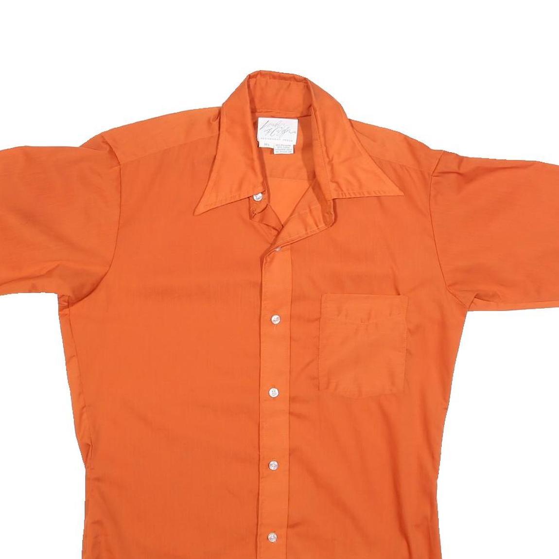 LEOPOLD OF CALIFORNIA Mens Orange Shirt S Cotton Blend Summer Casual