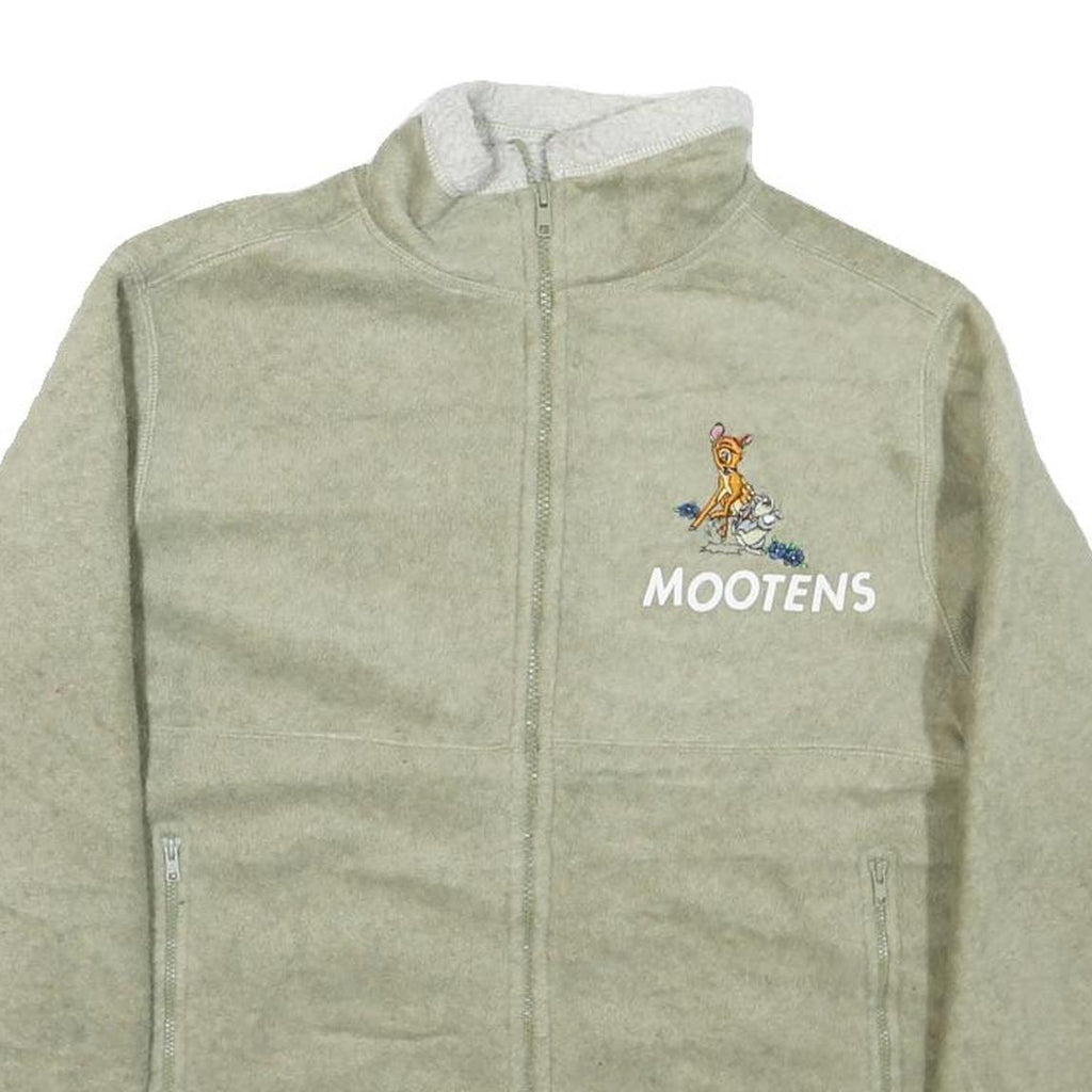 DISNEY Womens Beige Zip Jacket M Polyester Blend Bambi Cartoon Character Motif