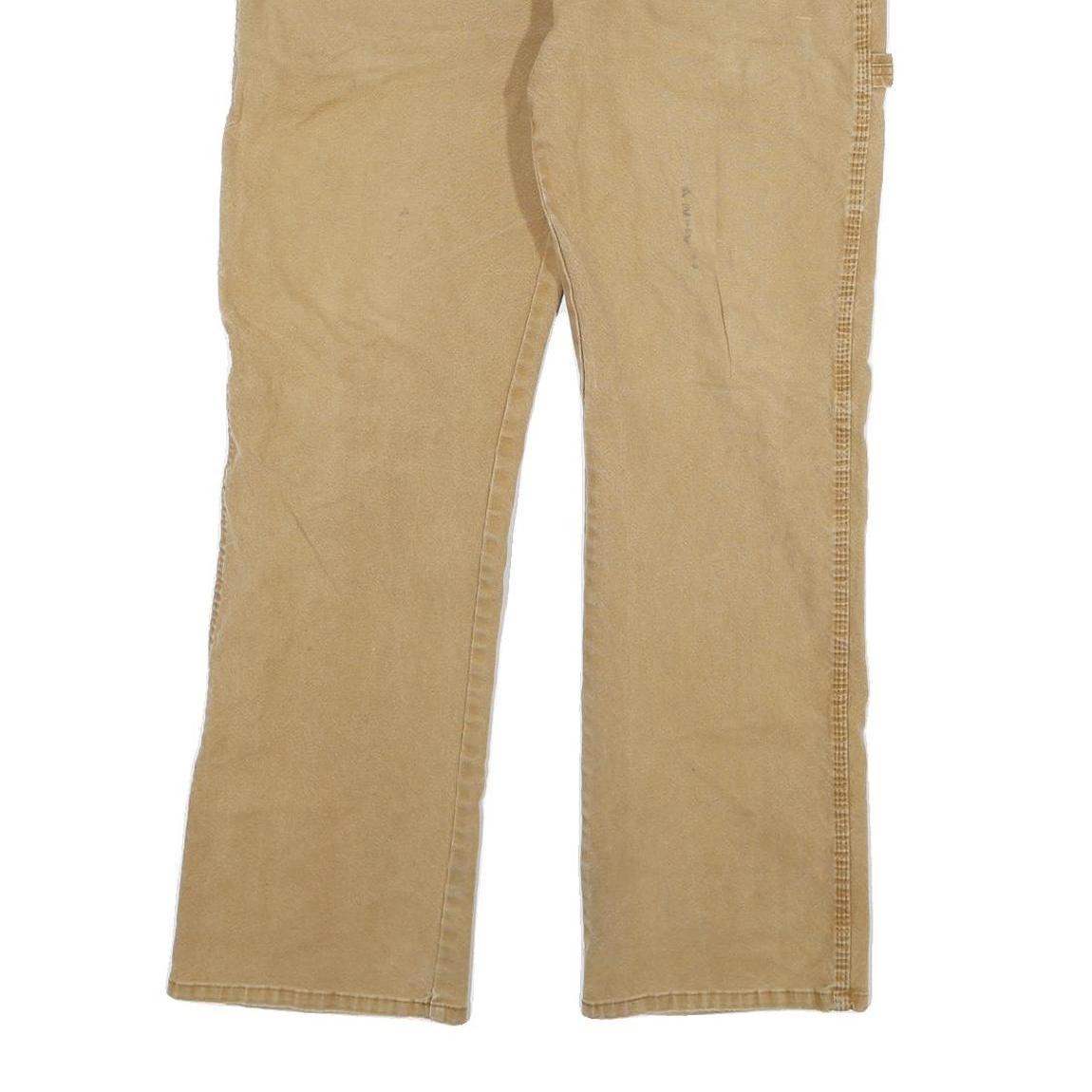 DICKIES Mens Regular Fit Beige Cotton Blend Workwear Trousers W32 L29