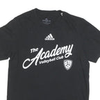 ADIDAS Mens Black The Academy Volleyball Club Graphic T-Shirt S Crew Neck Short