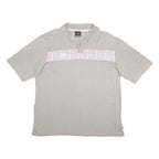 UMBRO Mens Grey Cotton Polo Shirt XL Logo Print Short Sleeve Casual